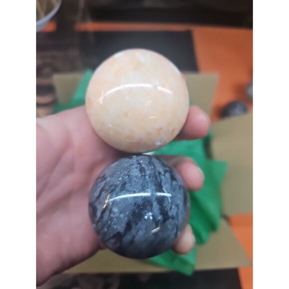 Ocean Jasper Spheres Set Of 3 Random Selection W/stands - Picture 6 of 8